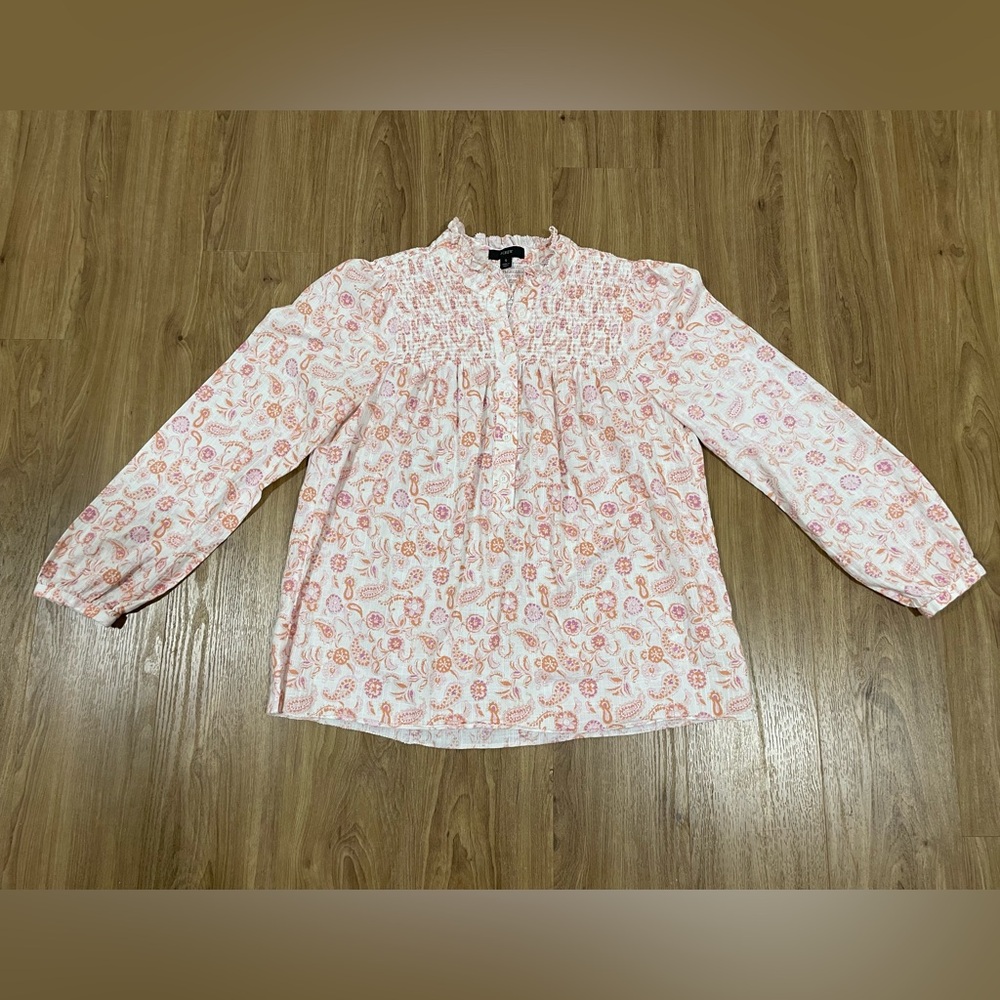 J.Crew Soft Gauze Garden Top in Pink, Whimsey Paisley Print, Small
